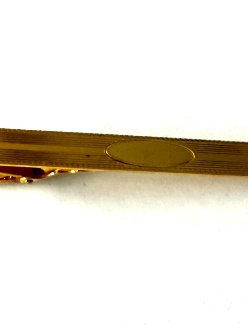 Gold Tie Clip with Polished Oval Accent